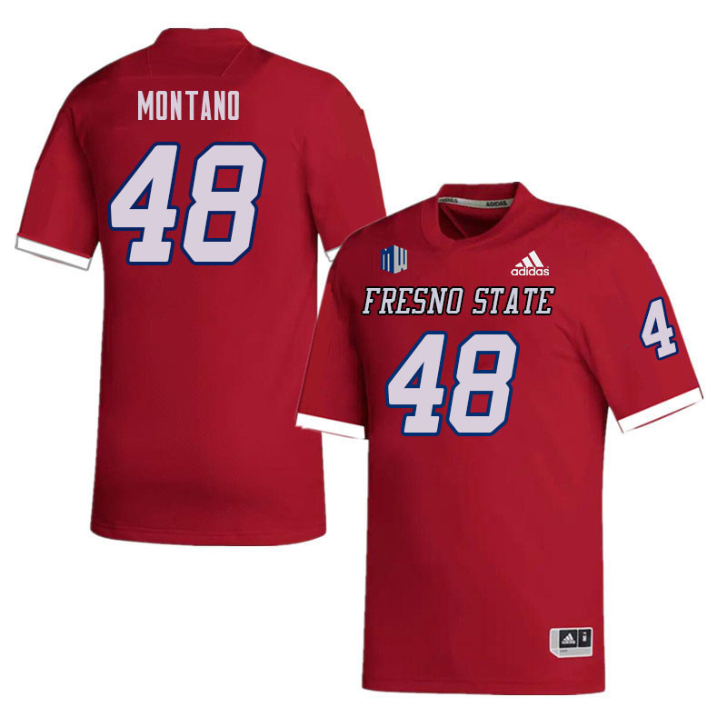 Men-Youth #48 Abraham Montano Fresno State Bulldogs College Football Jerseys Sale-Red